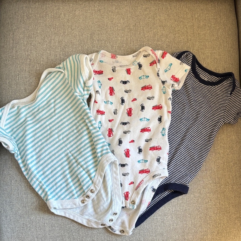 Carter's Blue, White, and Navy Bodysuit Trio